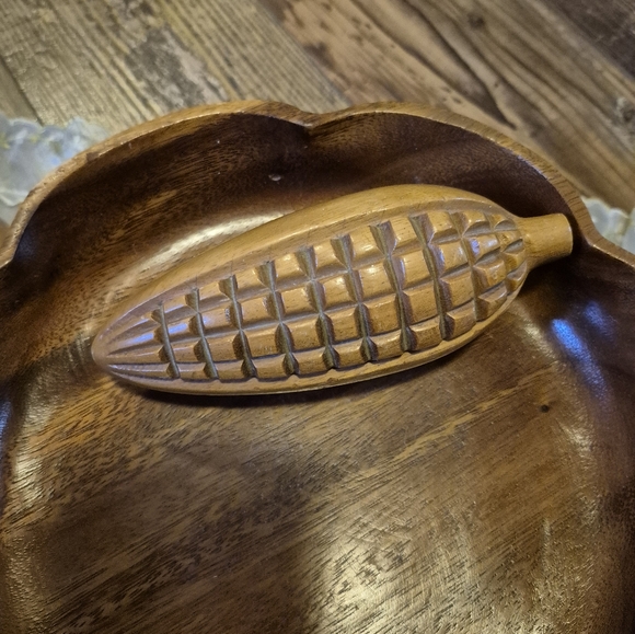 Wooden Fruit Bowl Decor MCM Vintage - Picture 8 of 16